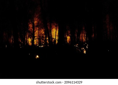 The Dangerous Wildfire Of Siberia Near Novosibirsk, Russia In October 2021