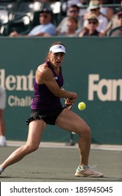 Daniel Island, SC, USA - April 4, 2014: Andrea Petkovic Turns On A Backhand Volley