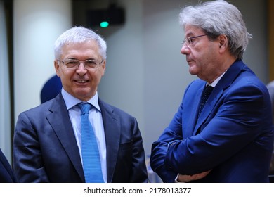 Daniele Franco ,Minister For Finance Arrives To Attend In An Economic And Financial Affairs Council Configuration (ECOFIN) In Brussels, Belgium On July 12, 2022.