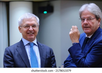 Daniele Franco ,Minister For Finance Arrives To Attend In An Economic And Financial Affairs Council Configuration (ECOFIN) In Brussels, Belgium On July 12, 2022.