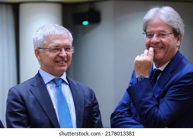 Daniele Franco ,Minister For Finance Arrives To Attend In An Economic And Financial Affairs Council Configuration (ECOFIN) In Brussels, Belgium On July 12, 2022.