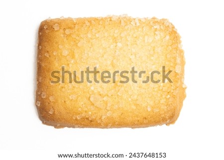 Danish butter cookies the finnish bread cookie top view isolated on white background clipping path