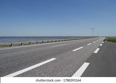 Danish Landscape Seaside Scenery With Road