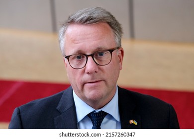 Danish Minister Of Defence Morten Bodskov Arrives To Attend A EU Defence Ministers Council In Brussels, Belgium, 17 May 2022.