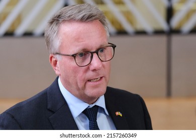 Danish Minister Of Defence Morten Bodskov Arrives To Attend A EU Defence Ministers Council In Brussels, Belgium, 17 May 2022.