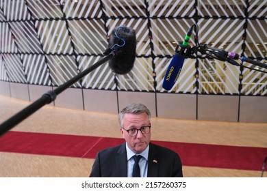 Danish Minister Of Defence Morten Bodskov Arrives To Attend A EU Defence Ministers Council In Brussels, Belgium, 17 May 2022.