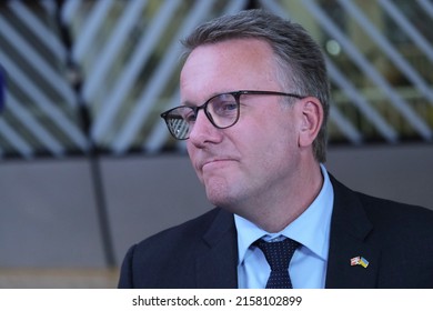 Danish Minister Of Defence Morten Bodskov Arrives To Attend A EU Defence Ministers Council In Brussels, Belgium, 17 May 2022.