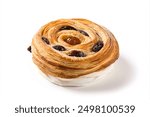 Danish Pastry with Raisins isolated on white background