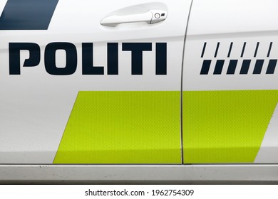 Danish Police Sign On A Car