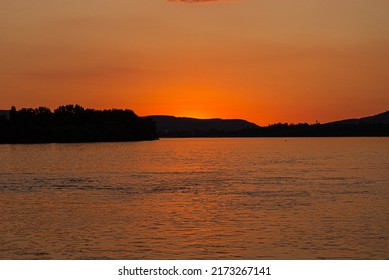 Danube Bend Sunset In Summer 2022