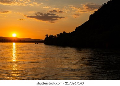 Danube Bend Sunset In Summer 2022