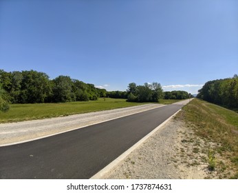 Danube Cycle Path A Few Kilometres Outside Of Vienna