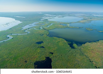 Danube Delta (Romania) Aerial View Over Unique Nature