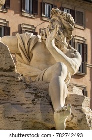 Danube God (Fountain Of Four Rivers, Rome, Italy)