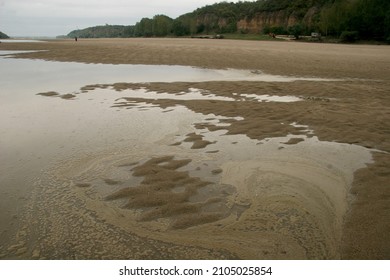 The Danube River has dried up, a river arm from the city of Ruse. The bottom of the Danube River