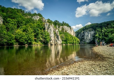 The Danube river in Kelheim, Bavaria, Germany