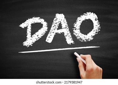 DAO - Data Access Object Is A Pattern That Provides An Abstract Interface To Some Type Of Database Or Other Persistence Mechanism, Acronym Concept On Blackboard