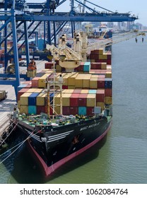 Dar Es Salaam, Tanzania - March 29: Container Vessel In Port Of Dar Es Salaam On March 29, 2018 In Dar Es Salaam, Tanzania.