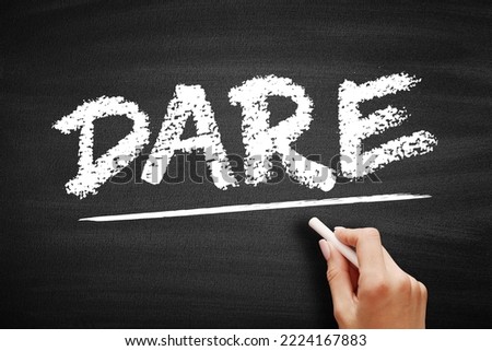 DARE - Define Assess Respond Evaluate acronym, business concept on blackboard