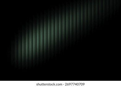 Dark abstract background featuring a diagonal gradient of vertical, illuminated teal stripes, creating a modern and dynamic visual effect.