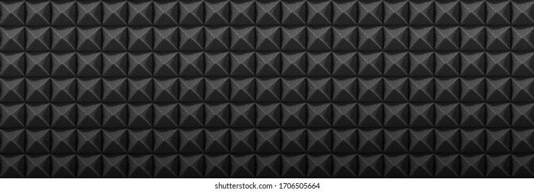 Dark Acoustic Foam Panel Background, Recording Studio Banner, Sound Proofing Texture