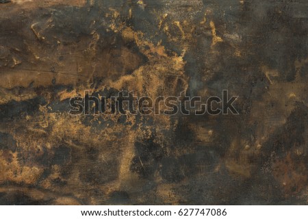 Dark aged brass plate texture, old metal background.