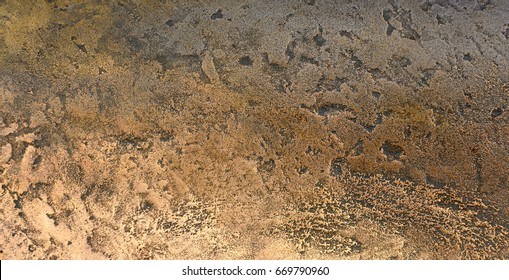 Dark Aged Bronze Or Cooper Plate Texture, Old Metal Background.