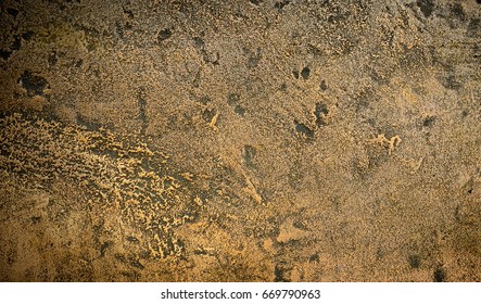 Dark Aged Bronze Plate Texture, Old Metal Grunge Background.