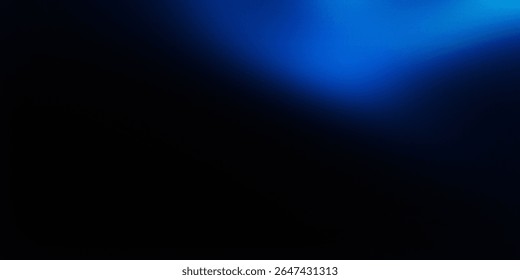 A dark background with a luminous gradient of deep blue light fading from the top right corner downwards into complete blackness.