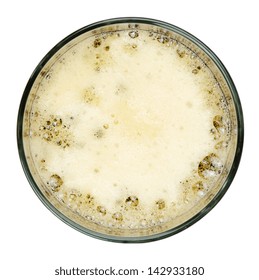 Dark Beer In Glass. Top View