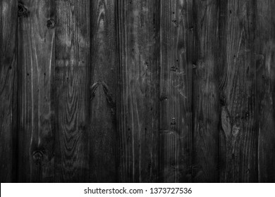 Dark Black Rustic Wooden Planks Background. Empty Space, Room For Text. Reclaimed Chic Palette Barn Wood Wall.