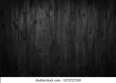 Dark Black Rustic Wooden Planks Background. Empty Space, Room For Text. Reclaimed Chic Palette Barn Wood Wall.