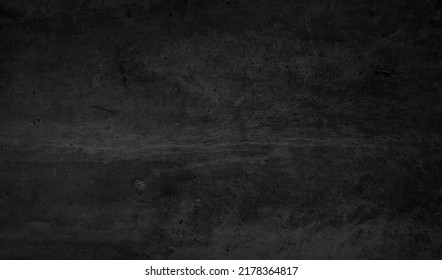 Dark Black Stain Cement Floor Texture Use As Background With Blank Space For Design. Raw Beton Brut Grunge Concrete Wall Or Floor Texture. Weathered Modern Interior Design Background Wallpaper.