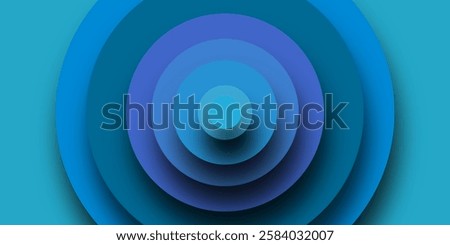 Dark blue abstract background with geometric shape graphic. Trendy gradient circle shapes composition. Abstract blue 3d circle with shadow shape layer background.	