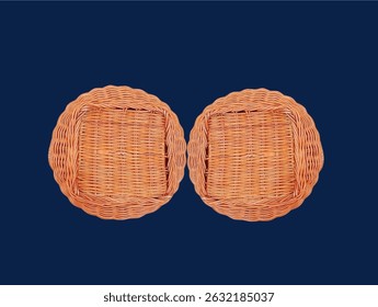 The dark blue background in the picture is a pattern of brown rattan weaving. It is a beautiful and unique pattern. It is hand-woven using natural materials and decorated with a little color.