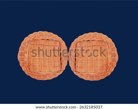 The dark blue background in the picture is a pattern of brown rattan weaving. It is a beautiful and unique pattern. It is hand-woven using natural materials and decorated with a little color.