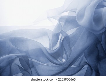 Dark blue chiffon material example - Shutterstock ID 2235908665