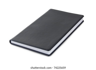 Dark Blue Leather Notebook Isolated Over Stock Photo 74225659 ...