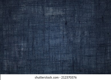 Dark Blue Linen Fabric Texture Background