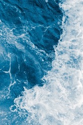 Dark Blue Sea Ocean Wave And White Foam