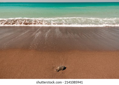 The Dark Blue Sea  Slowly Changes Into A Translucent Ribbon Ranging From A Misty Teal To An Aruba Blue And The Dark Sand On Isshiki Beach Transforms Into A Shade Of Rusty Spice.