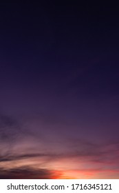 Dark Blue Sky Background On Twilight In The Evening, Dusk Sky Vertical.