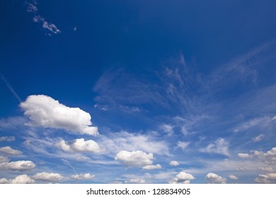   The Dark Blue Sky On Which There Are White Clouds