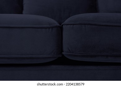 Dark Blue Sofa Closeup Details