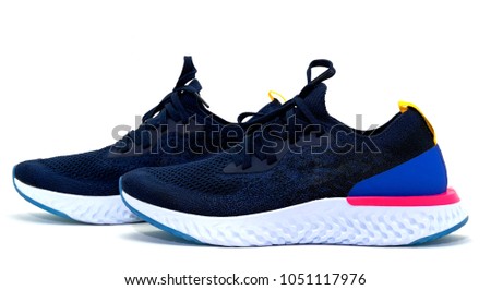 dark blue sport shoes isolated on white background ,side view