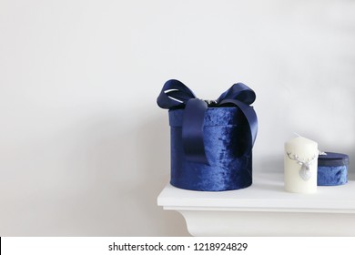 Dark Blue Velvet Gift Box