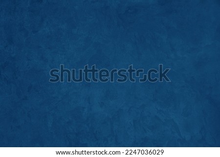 Dark Blue Venetian decorative plaster Wall Background. Abstract Stucco Texture With Copy Space for design. Beautiful Wall decor, renovation