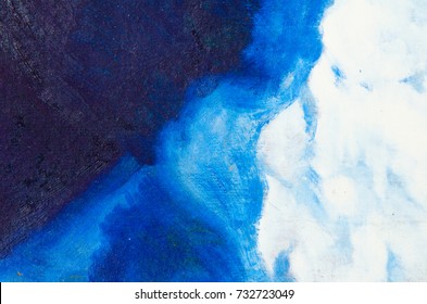 Dark Blue And White Paint On Canvas