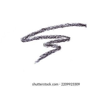 Dark Brown Eyeliner Pencil Stroke Isolated On White Background                               