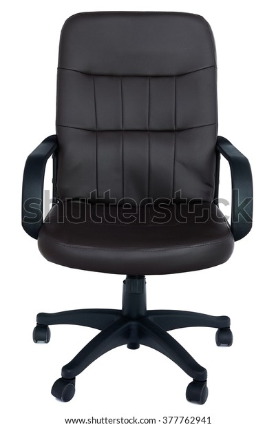 Dark Brown Leather Office Chair Isolated Stock Photo Edit Now